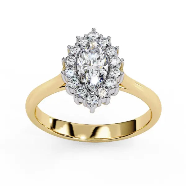Marquise Vintage Halo Engagement Ring