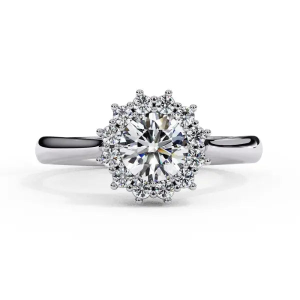 Round Vintage Halo Engagement Ring