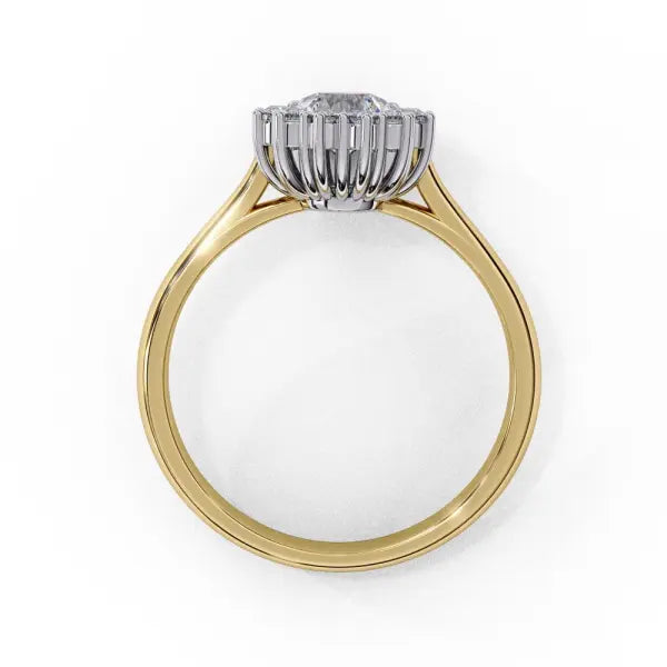 Heart Vintage Halo Engagement Ring