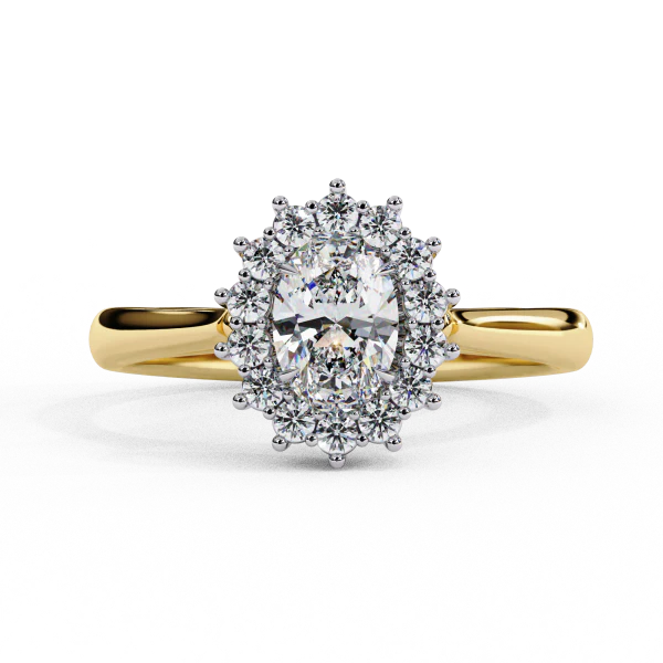 Oval Vintage Halo Engagement Ring