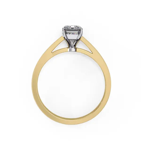 Emerald Solitaire Cathedral Engagement Ring