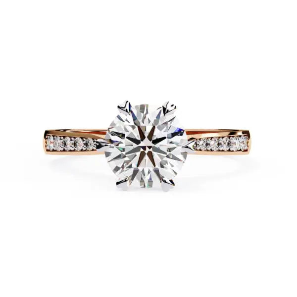 Round Prime Cathedral Engagement Ring