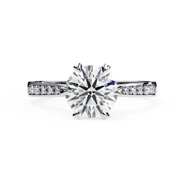 Round Prime Cathedral Engagement Ring