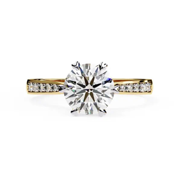 Round Prime Cathedral Engagement Ring