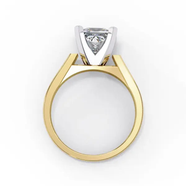 Princess Solitaire With Tapered Engagement Ring