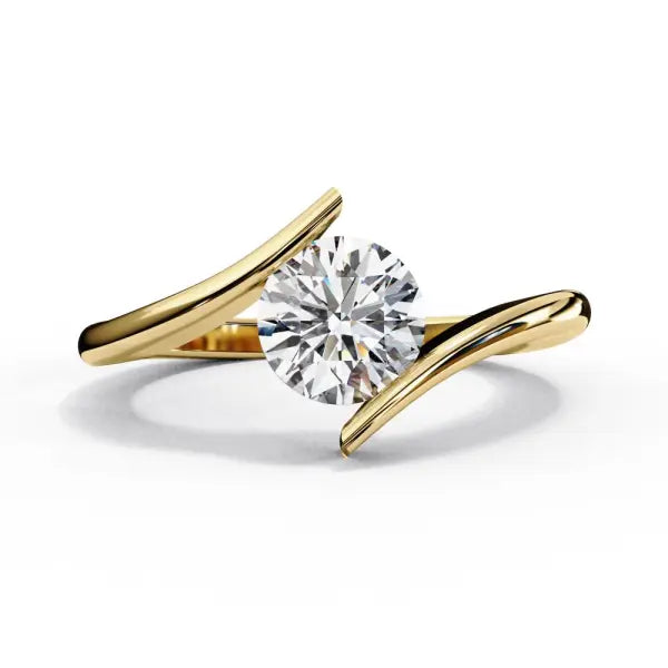 Round Solitaire Bypass Engagement Ring