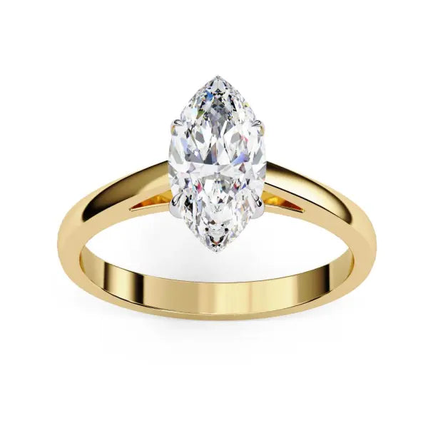 Marquise Solitaire Cathedral Engagement Ring