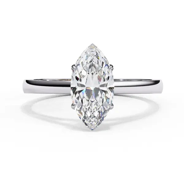Marquise Solitaire Cathedral Engagement Ring