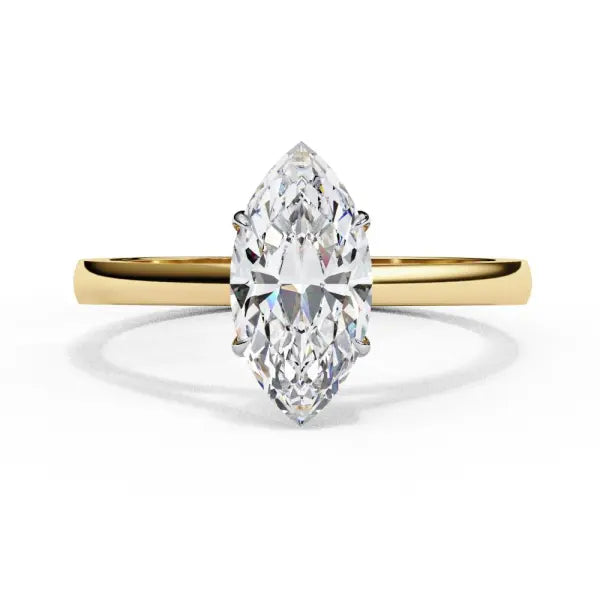 Marquise Solitaire Cathedral Engagement Ring