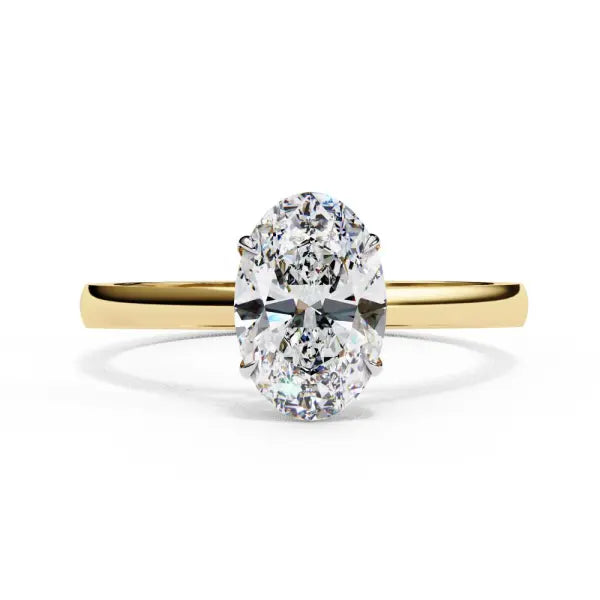 Oval Solitaire Cathedral Engagement Ring