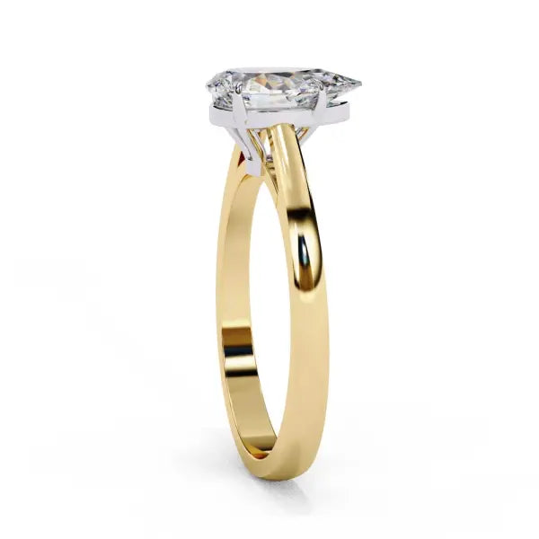 Pear Solitaire Cathedral Engagement Ring
