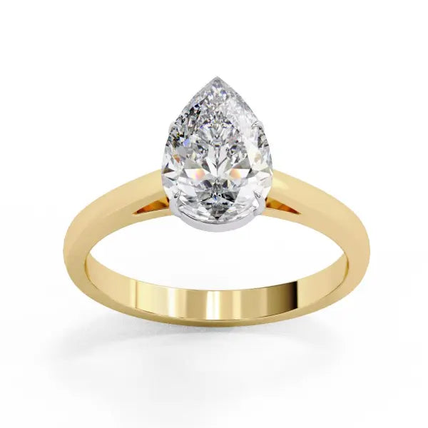 Pear Solitaire Cathedral Engagement Ring