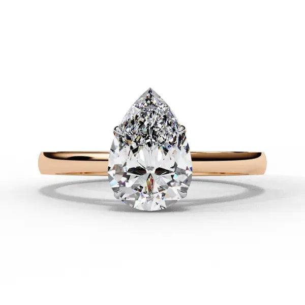 Pear Solitaire Cathedral Engagement Ring
