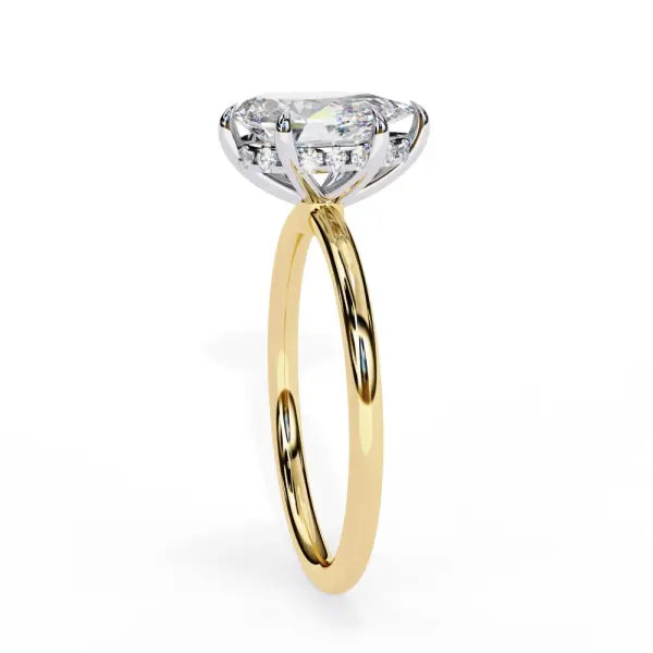 Pear Hidden Halo Engagement Ring