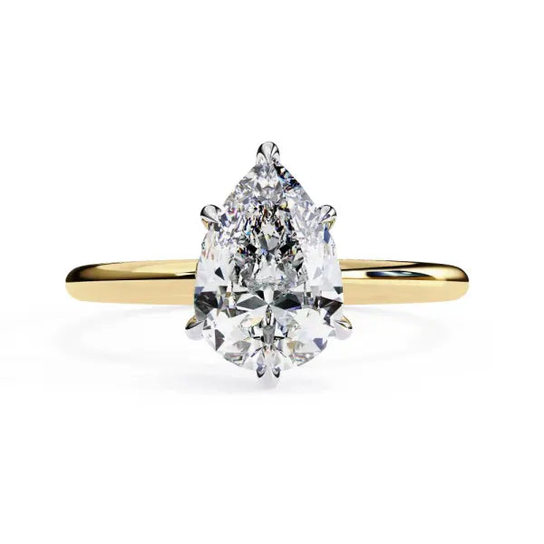 Pear Hidden Halo Engagement Ring
