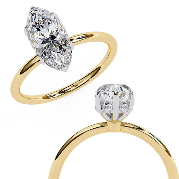 Marquise Hidden Halo Engagement Ring