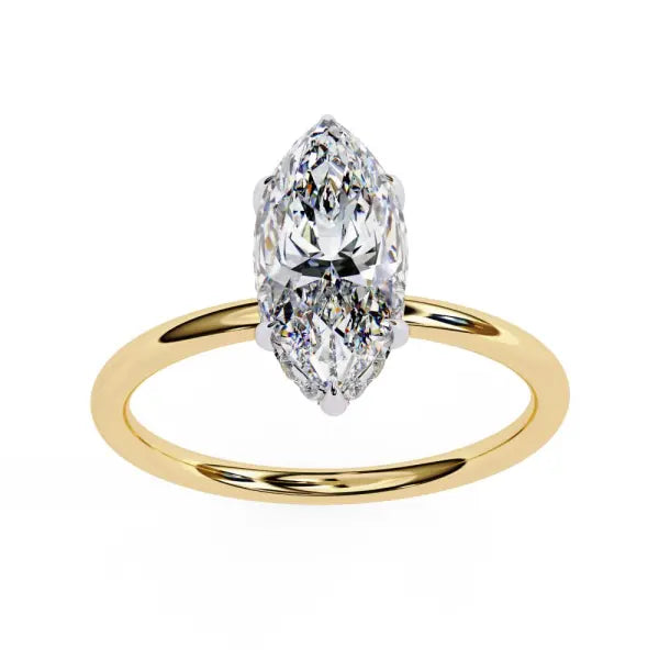 Marquise Hidden Halo Engagement Ring