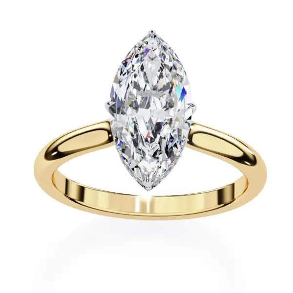 Marquise Petite Pave Hidden Halo Engagement Ring