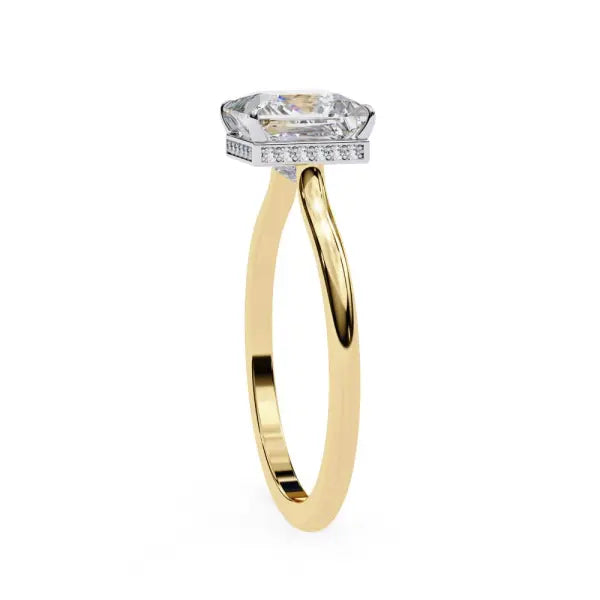Princess Petite Pave Hidden Halo Engagement Ring