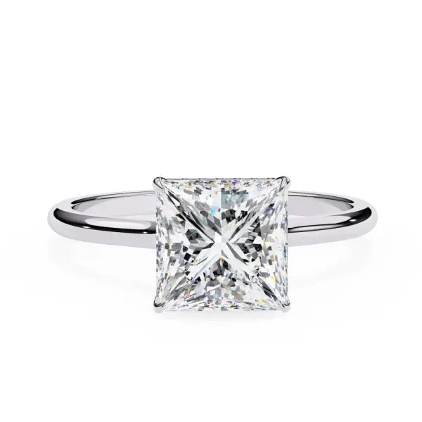 Princess Petite Pave Hidden Halo Engagement Ring