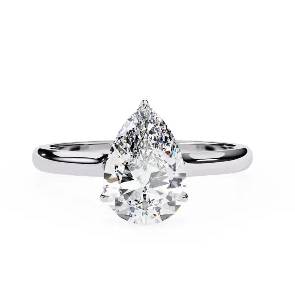 Pear Petite Pave Hidden Halo Engagement Ring