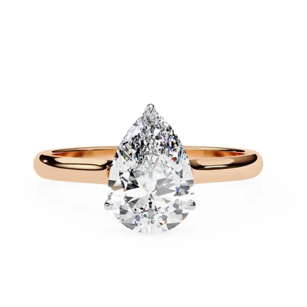 Pear Petite Pave Hidden Halo Engagement Ring