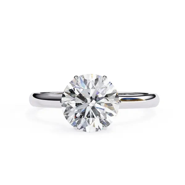 Round Hidden Halo Petite Pave Set Engagement Ring