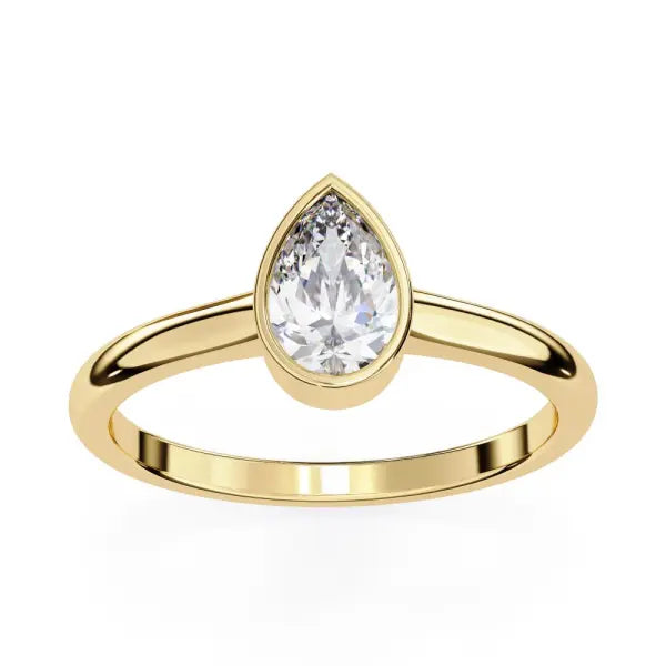 Pear Solitaire With Bezel Set Engagement Ring
