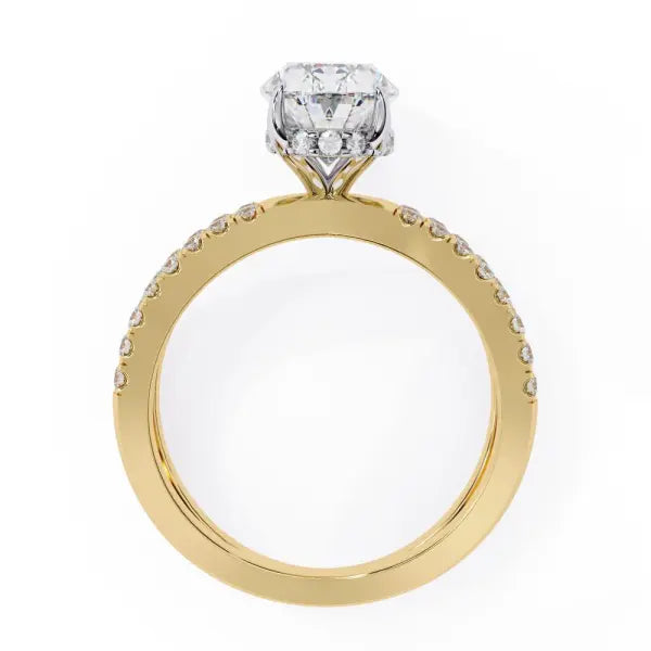Oval Hidden Halo With Split Shank Engagement Ring