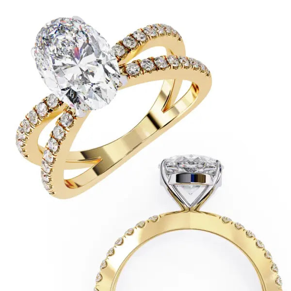 Oval Split Shank Engagement Ring
