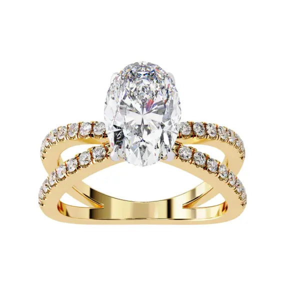 Oval Split Shank Engagement Ring