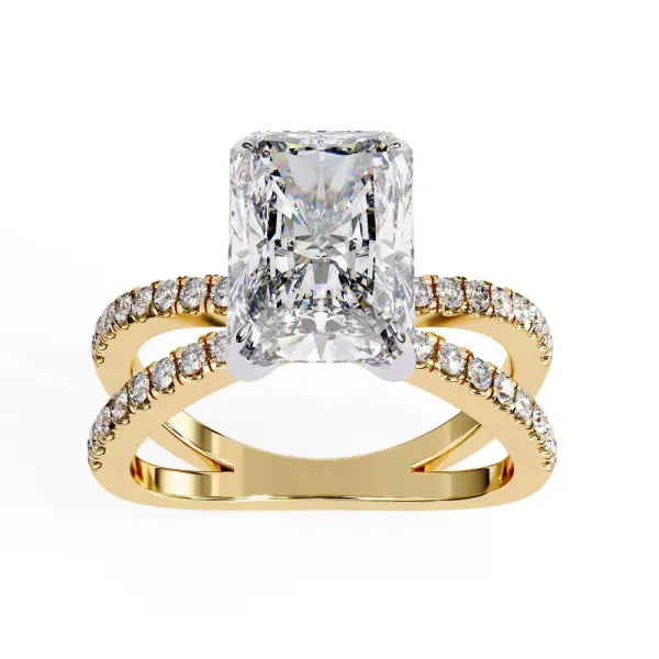 Radiant Split Shank Engagement Ring