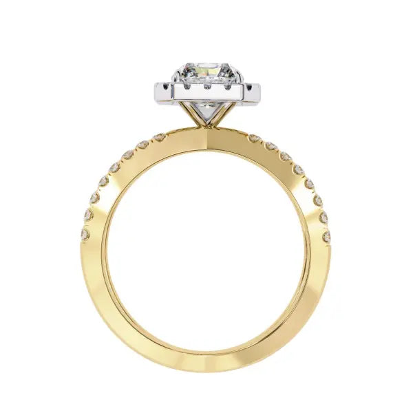 Radiant Halo With Split Shank Engagement Ring