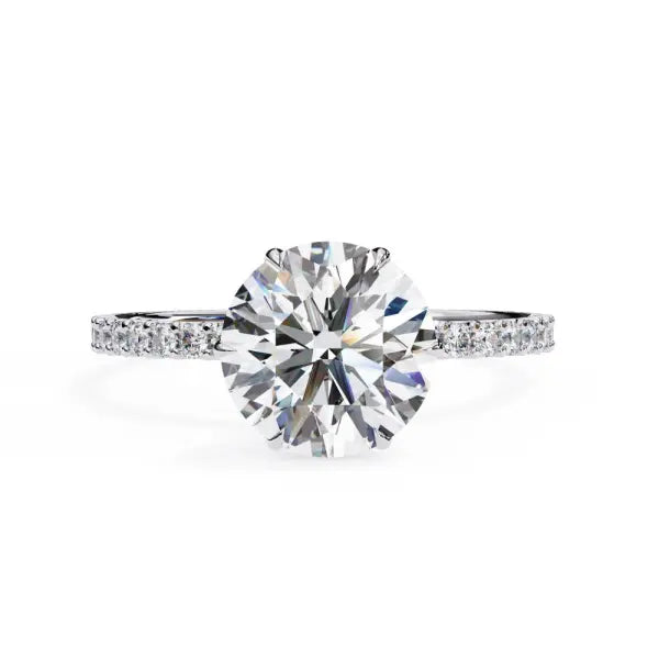 Round Mystic Secret Halo Engagement Ring