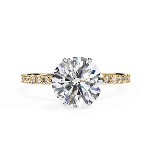Round Mystic Secret Halo Engagement Ring