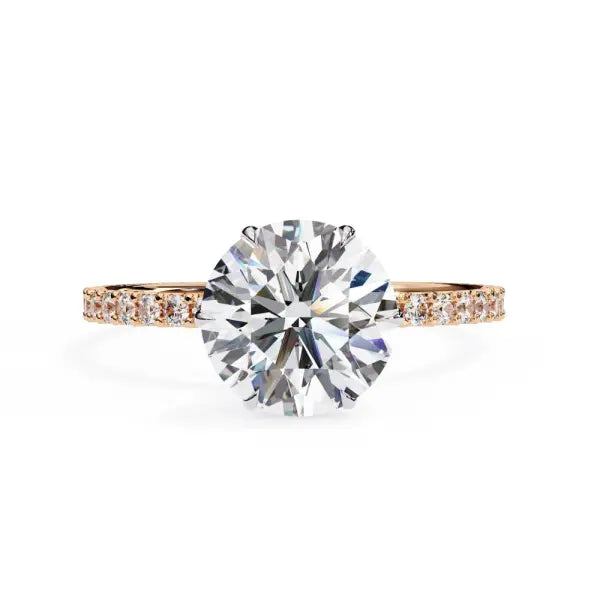 Round Mystic Secret Halo Engagement Ring