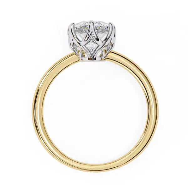 Marquise Solitaire with Lotus Flower Prong Engagement Ring