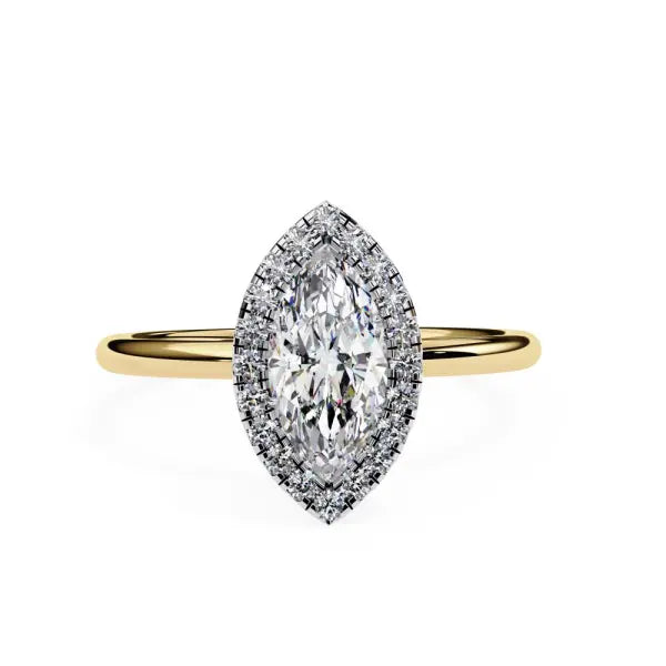 Marquise Solitaire with Halo Engagement ring