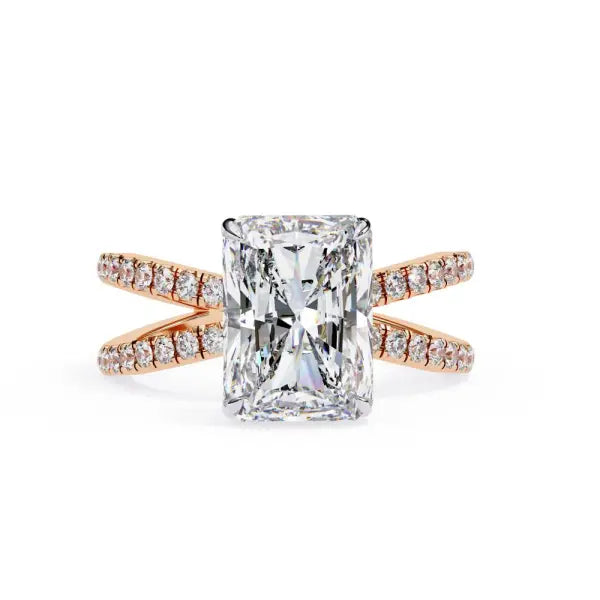 Radiant Split Shank Engagement Ring
