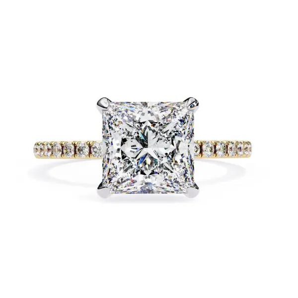 Princess Hidden Halo & Pave Engagement Ring