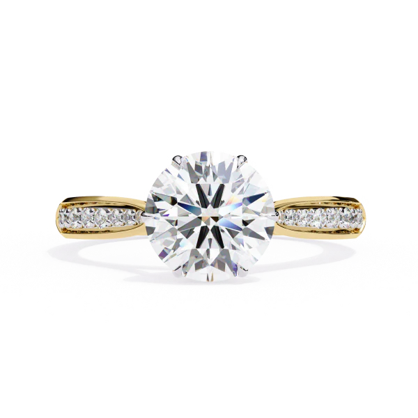 Round Hidden Accent with Pointer Band Engagement ring