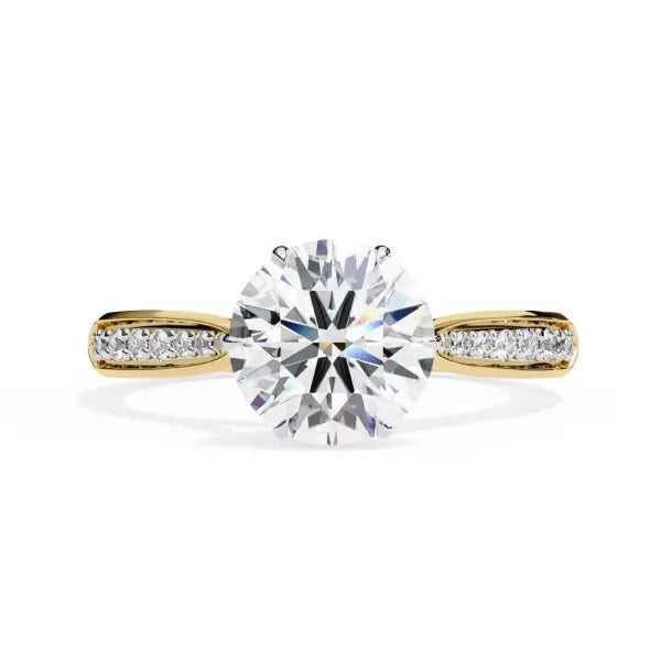 Round Hidden Accent with Pointer Band Engagement ring