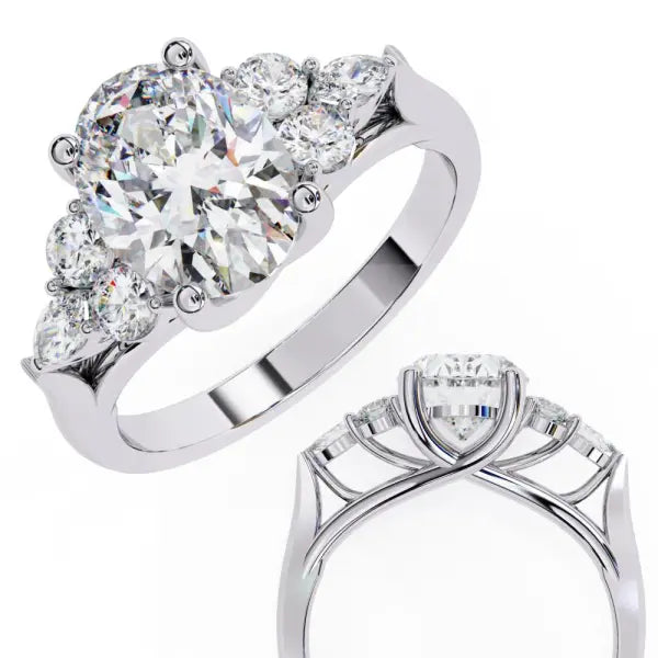 Oval Three Stone Engagement ring