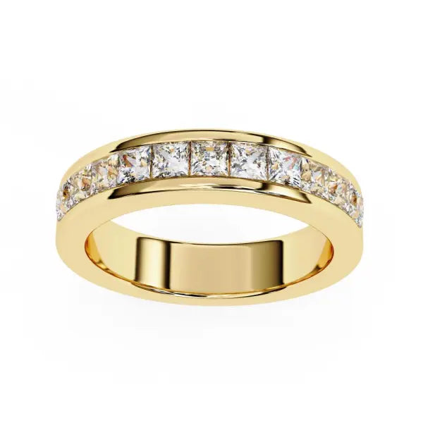 Princess Channel Set Wedding Band