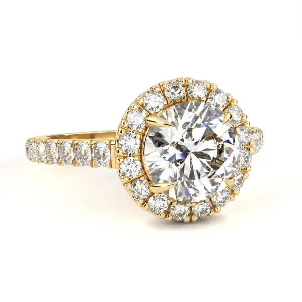 Round Halo With Pave Engagement ring