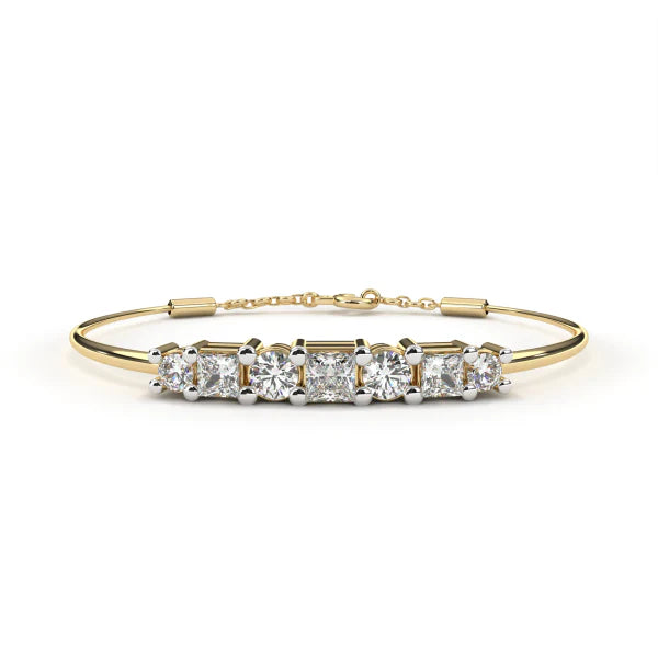 Princess & Round Bangle Bracelet
