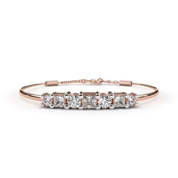 Princess & Round Bangle Bracelet