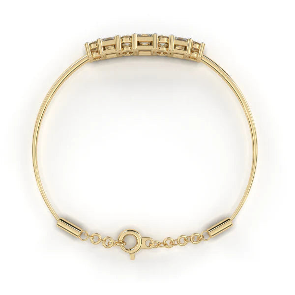 Princess & Round Bangle Bracelet